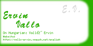 ervin vallo business card